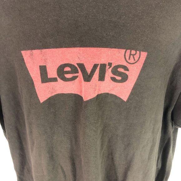 Levis T Tee Shirt Short Sleeve Red Logo Spell Out - Picture 2 of 5